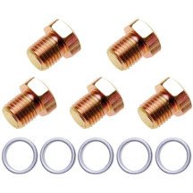 Conjunto de 5 m-13x1.5 plugues de cárter e arruelas