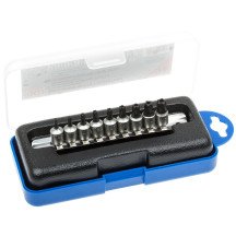 Conjunto de 9 peças de bits de soquete T-Star de 1/4 (para Torx Plus) com perfuração