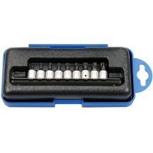 Conjunto de 9 peças de bits de soquete T-Star de 1/4 (para Torx Plus) com perfuração
