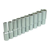 Juego 10 de llaves de vaso largas 1/2 , en PULGADAS