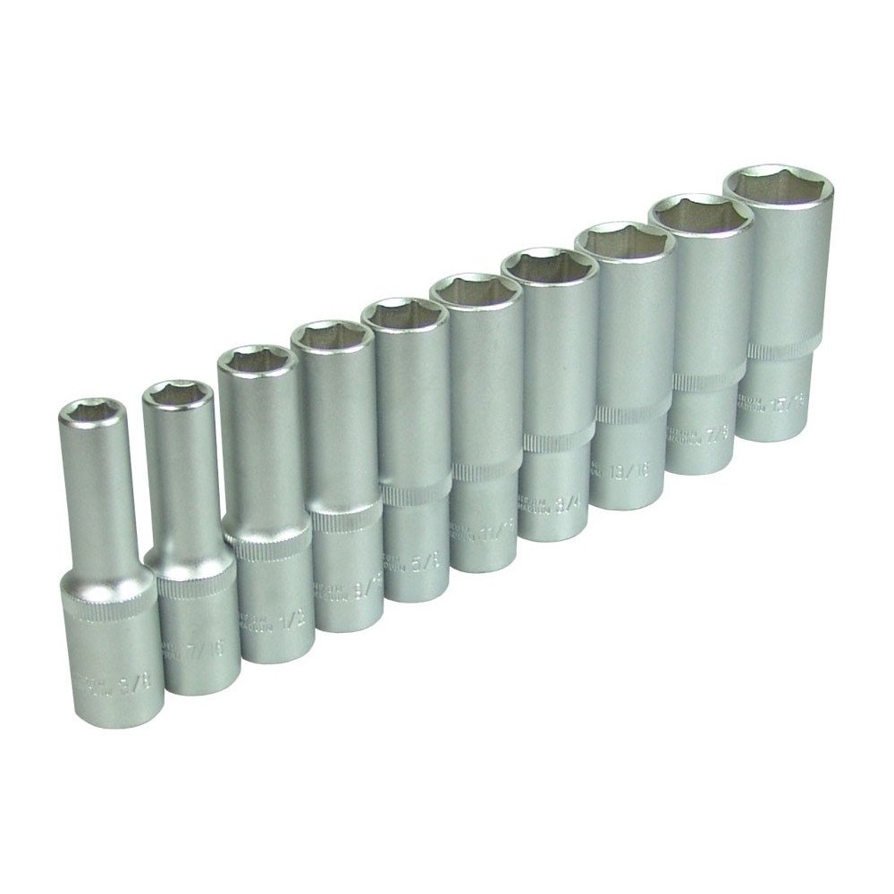 Conjunto de 10 chaves soquete longas de 1/2 POLEGADA
