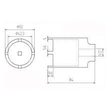 Chave castelada para juntas de suspensão, Citroen / Peugeot