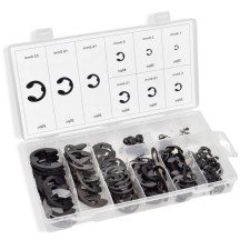Capacidade de 300 peças métricas E-Clip 1.5 – 22 mm em caixa de organização