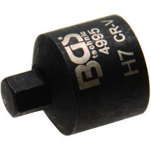 Chave de soquete sextavada de 7 mm, extra curta para pinças de freio