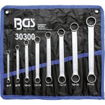 Defina 8 peças de chaves de estrela dupla plana extra, 6-22 mm.