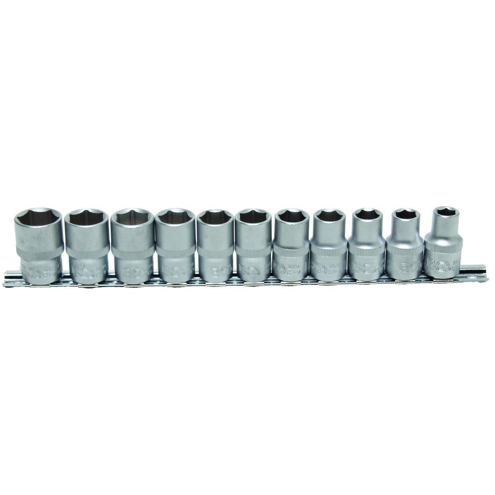 Juego 11 vasos 1/2" cortos 6 caras de 10-21mm. Juego 11 vasos 1/2" cortos 6 caras de 10-21mm.