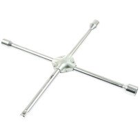 Llave en cruz para tornillos de rueda con cabezal cuadrado