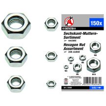 Sortimento 150 porcas hexagonais zinco DIN 934