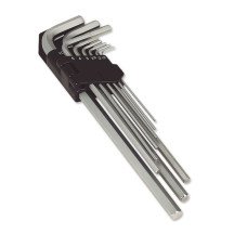 Conjunto de 9 chaves Allen extra longas com pontas retas de 1,5-10 mm