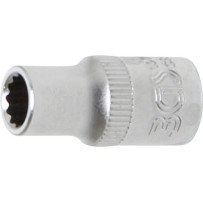 Llave de vaso corto 1/4" 12 caras 6 mm.