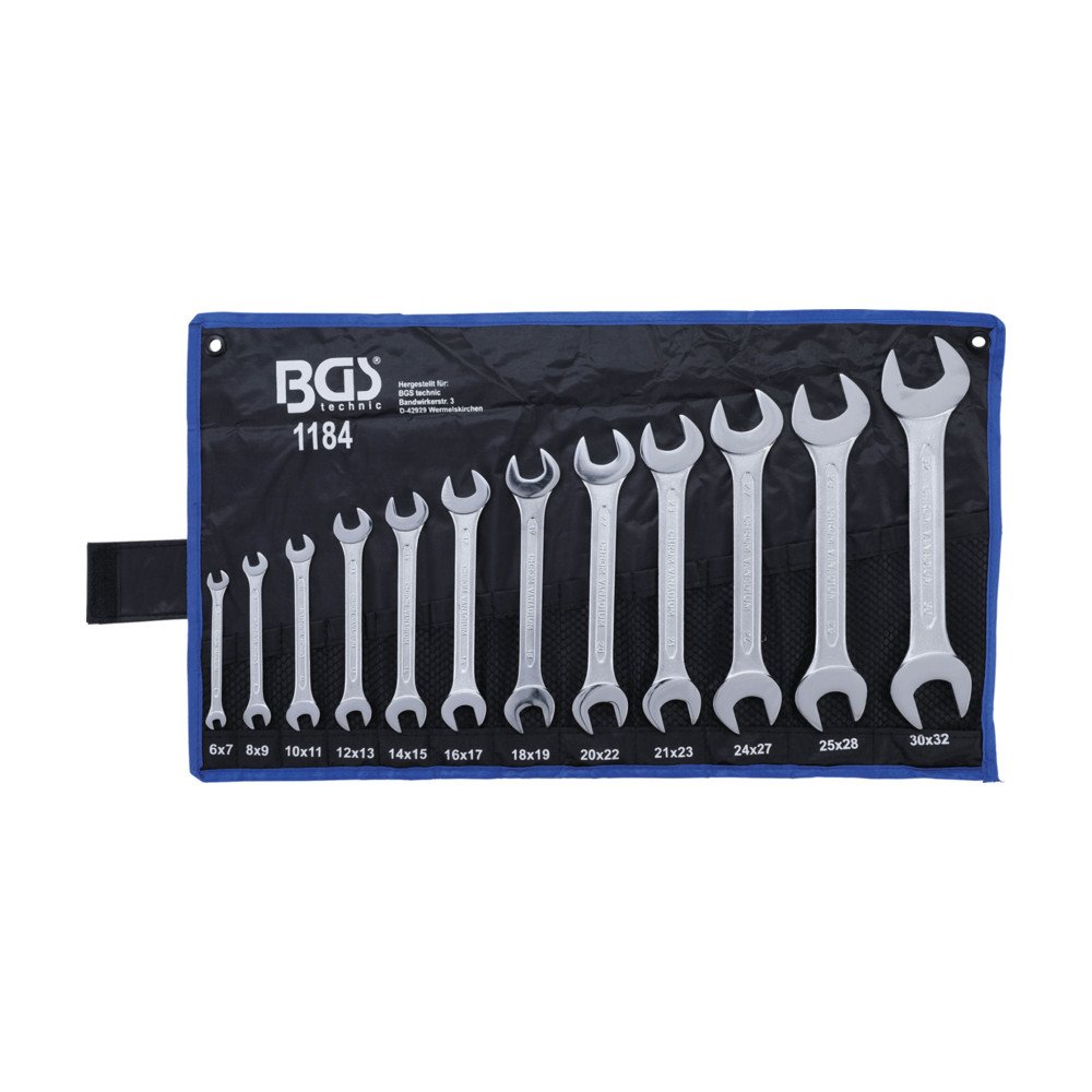 Jogo de 12 chaves fixas 6x7-27x32 mm.