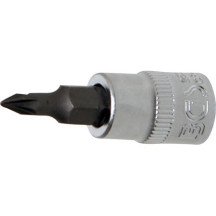 Llave de vaso 1/4 con punta Pozidriv PZ0