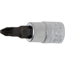 Llave de vaso 1/4 con punta Pozidriv PZ2