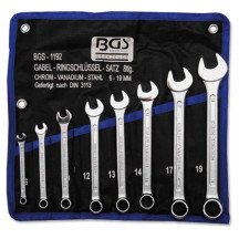 Conjunto de 8 chaves combinadas de 6-19 mm.