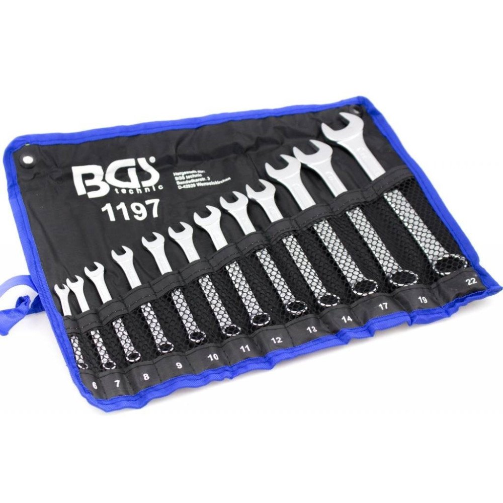 Conjunto de 12 chaves combinadas de 6-22 mm.