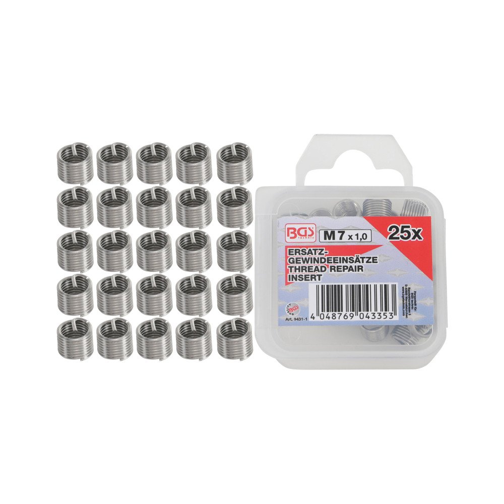 Conjunto de 25 pastilhas de reposição HELICOIL® M7x1.0 Conjunto de 25 pastilhas de reposição HELICOIL® M7x1.0