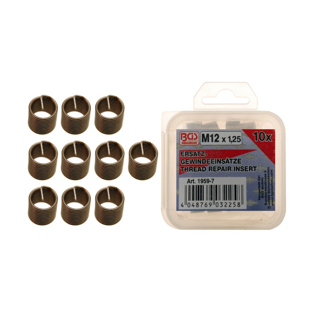 Conjunto de 10 pastilhas de reposição HELICOIL® M12x1,25 Conjunto de 10 pastilhas de reposição HELICOIL® M12x1,25