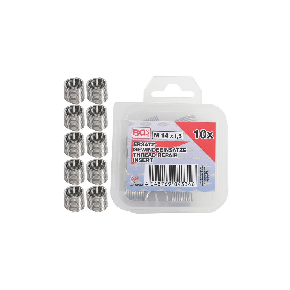 Conjunto de 10 pastilhas de reposição HELICOIL® M14x1,5 Conjunto de 10 pastilhas de reposição HELICOIL® M14x1,5