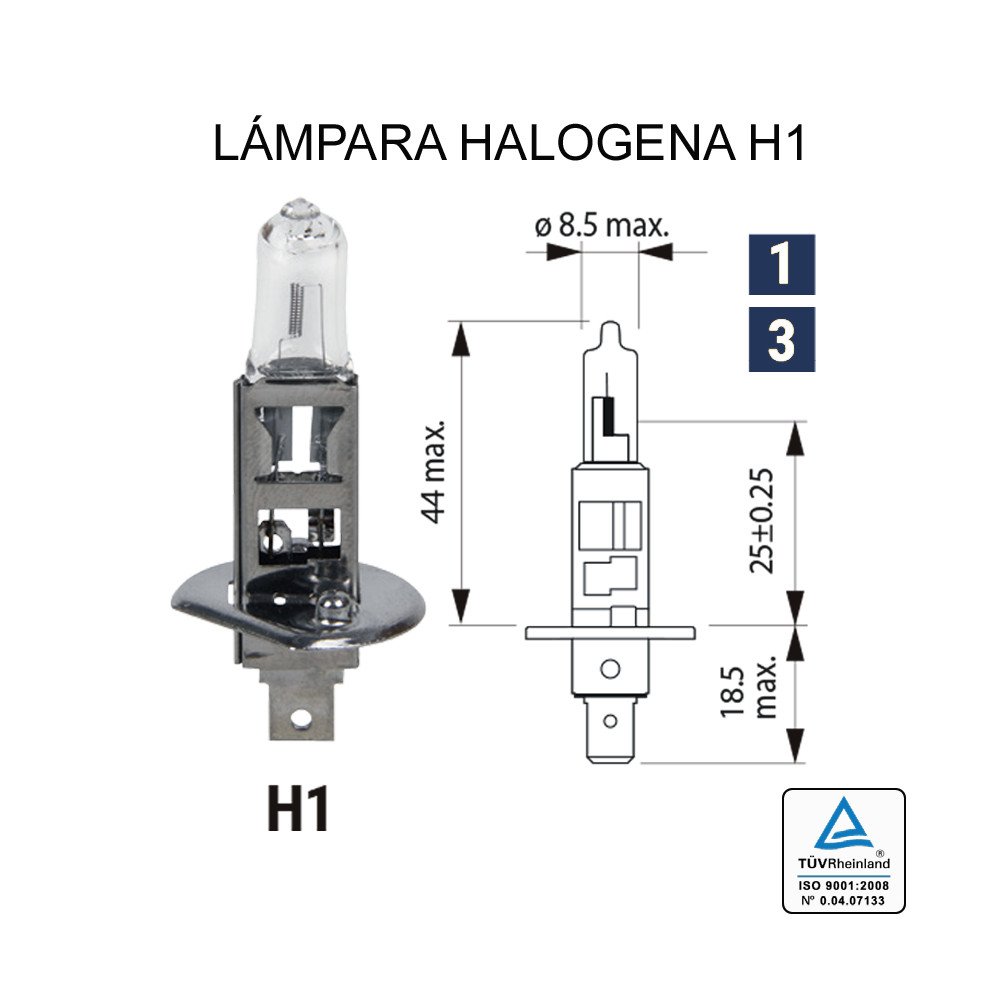 Lâmpada Halogena H-1 12V 55W (P14,5S)