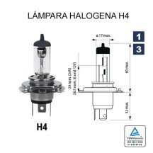 Lâmpada Halogena H-4 12V 60/55W (P43t)