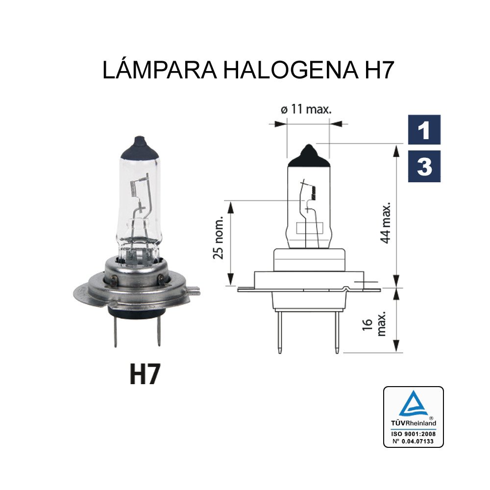 Lâmpada Halogena H-7 12V 55W (Px26d)