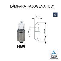 Lámpara Halógena H6 12v 6w MINI (BAX9s) 10 UNDS