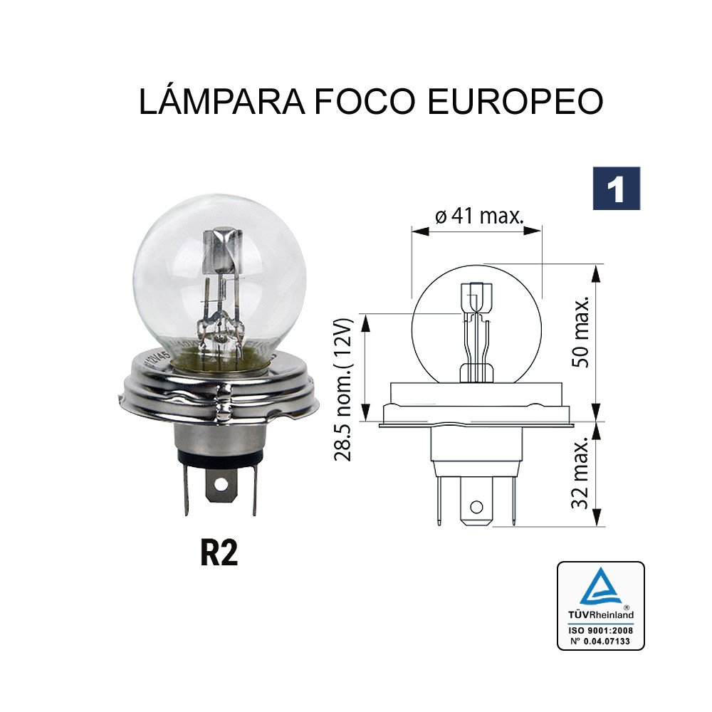 Lâmpada Europeia de Foco R-2 12V 40V/45W (P45t ASY)