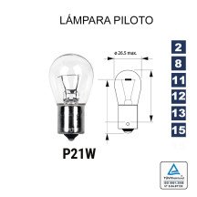 Lâmpada 1 Pólo P21W 12V 21W (BA15s)
