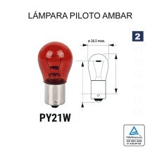 Lâmpada 1 Pólo PY21 12V 21W AMBAR (BA15s)