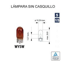 WY5 12V 5W AMBAR (W2,1x9,5)