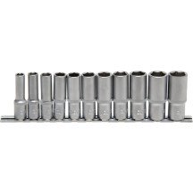 Juego de 11 llaves de vaso hexagonal, largas 3/8"