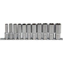 Juego de 11 llaves de vaso hexagonal, largas 3/8