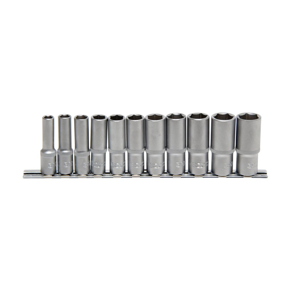 Juego de 11 llaves de vaso hexagonal, largas 3/8" Juego de 11 llaves de vaso hexagonal, largas 3/8"