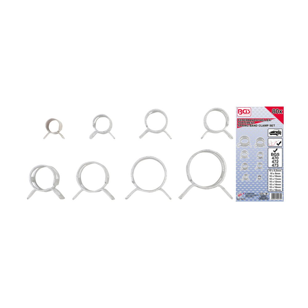 Grampos de cinta de aço sortidos | 80 peças