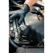 LUVAS DE NITRILA PRETA TEXTURA DIAMANTE 100 UNIDADES TAMANHO XL/10