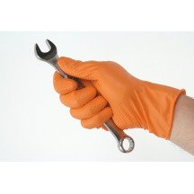 Guante desechable nitrilo naranja diamantado Talla M/8