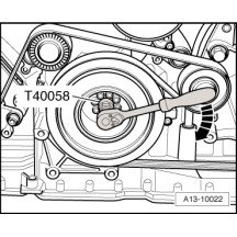 Útil para motores de grupo VAG de rotação do virabrequim 2.4L, 3.2L FSI