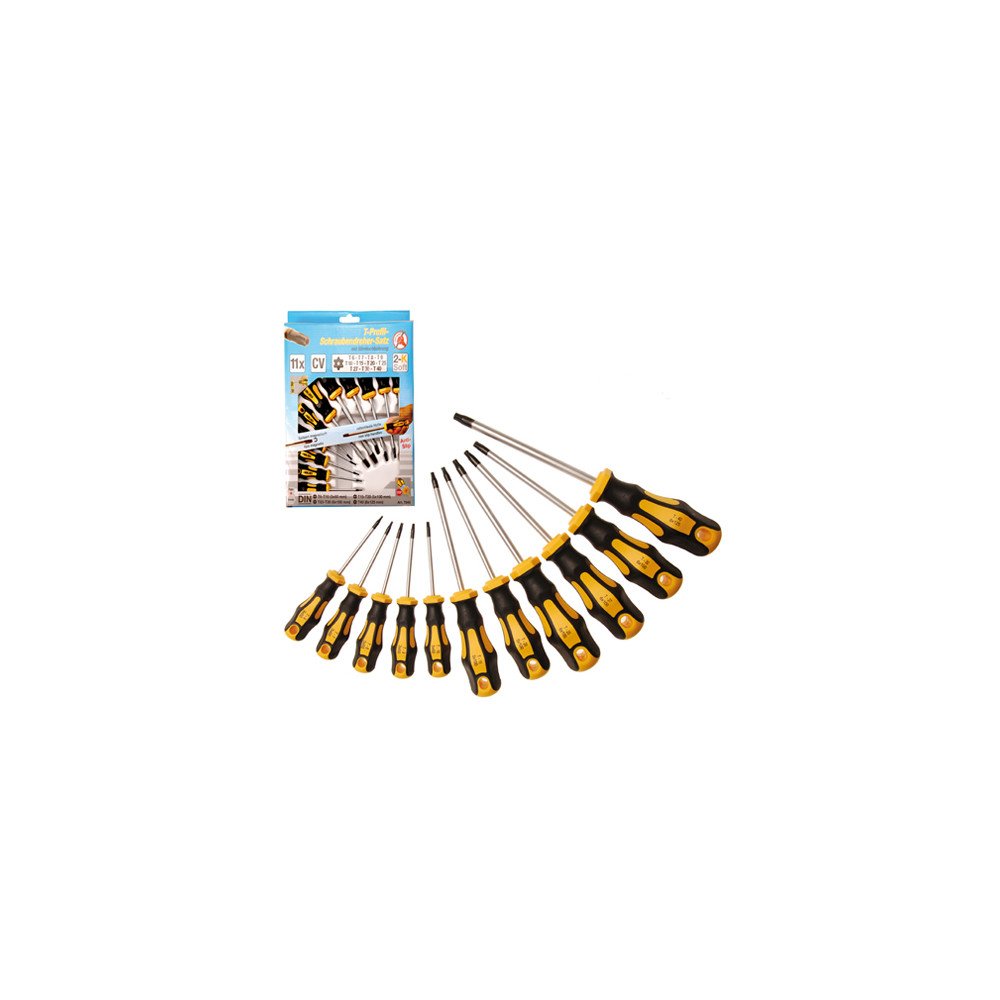 Conjunto de 11 chaves de fenda Torx com sistema de segurança Conjunto de 11 chaves de fenda Torx com sistema de segurança
