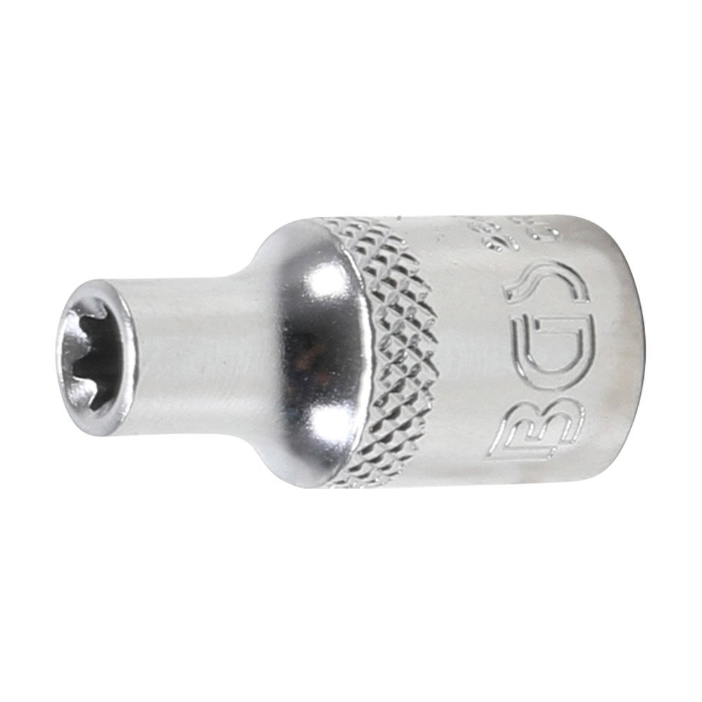 Soquete curto 1/4″ Torx E5 – Perfil externo “E” aprox. 4,7 mm