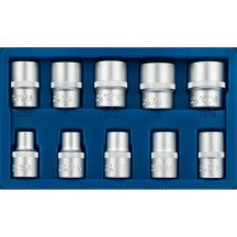 Juego 10 llaves de vasos en pulgadas 1/2