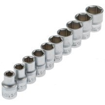 Juego 10 llaves de vasos en pulgadas 1/2