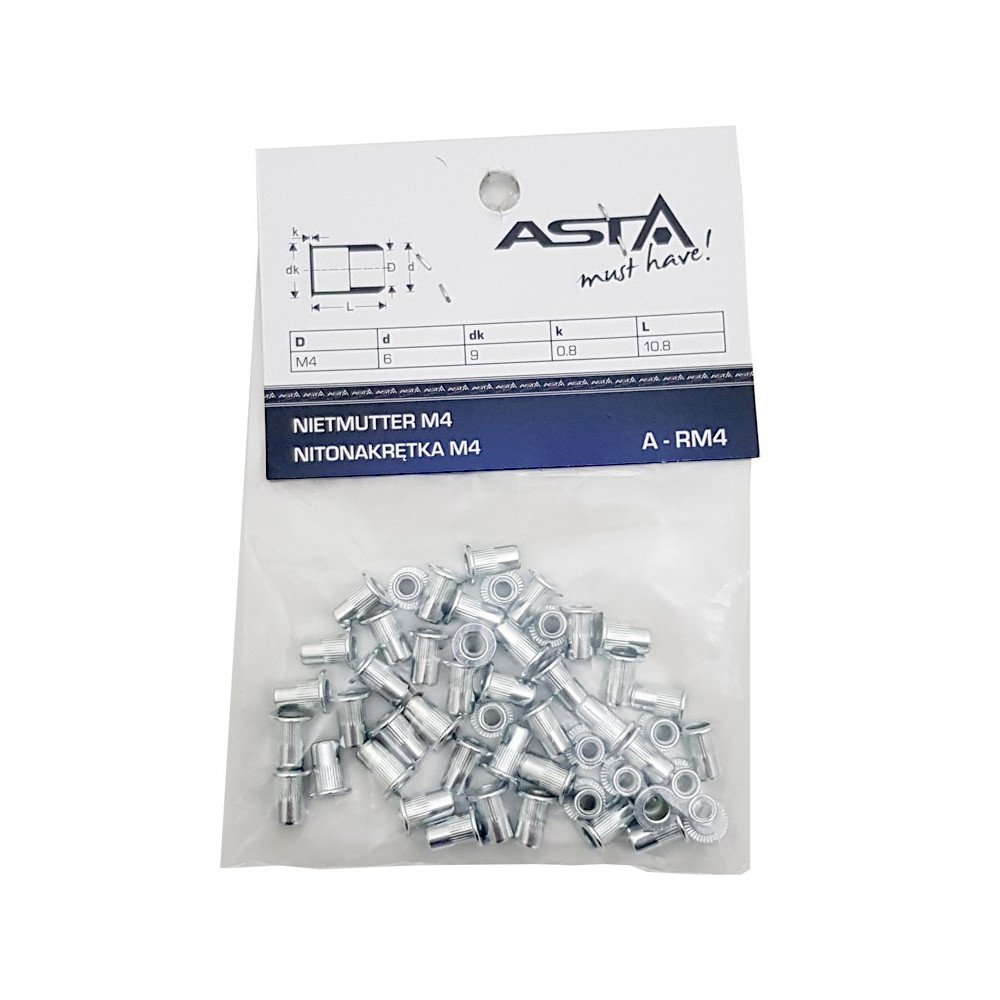 TUERCA REMACHABLE ACERO M4 50 PCS TUERCA REMACHABLE ACERO M4 50 PCS