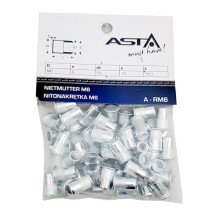 M6 tubo remachable de aço, 50 peças