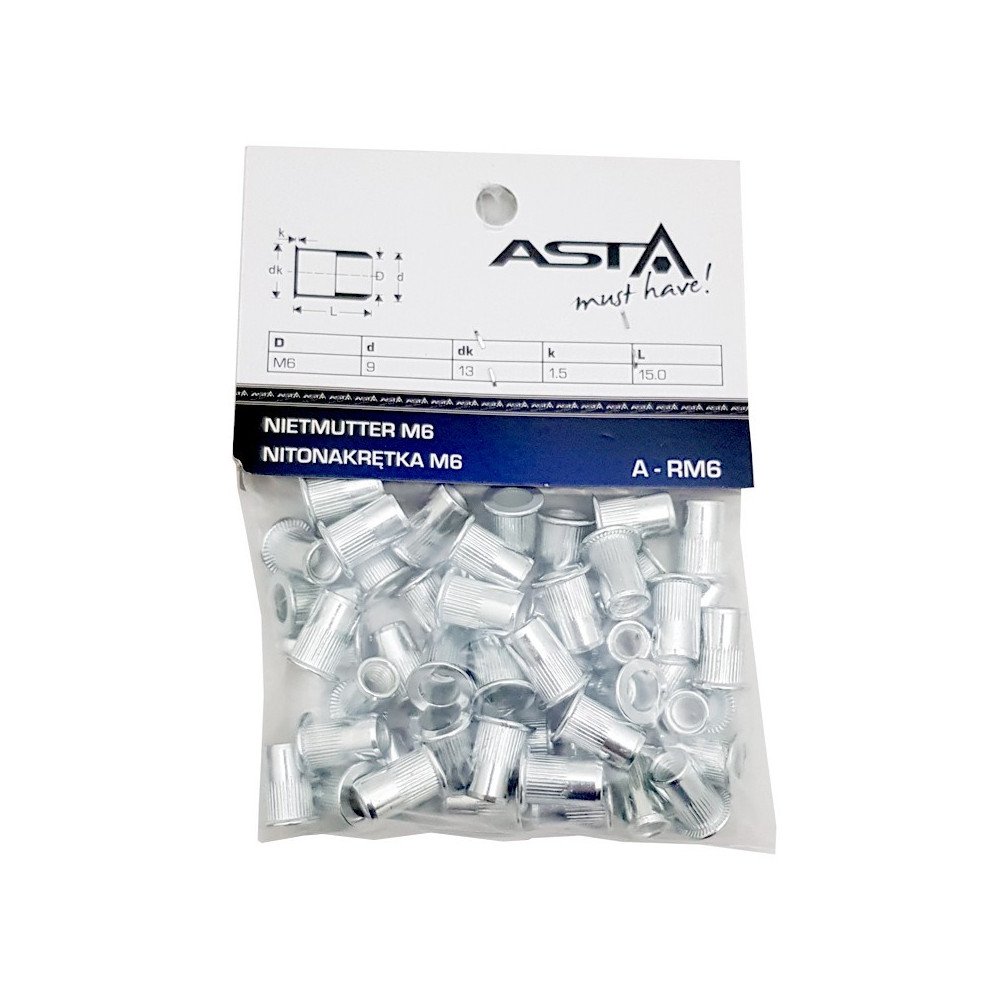 M6 tubo remachable de aço, 50 peças M6 tubo remachable de aço, 50 peças