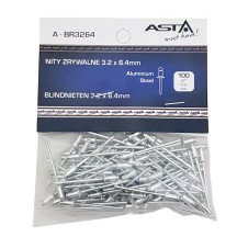 REMACHE ALUMINIO 3.2 X 6.4 MM 100 PCS