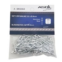 REMACHE ALUMINIO 3.2 X 6.4 MM 100 PCS