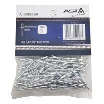REMACHE ALUMINIO 3.2 X 6.4 MM 100 PCS
