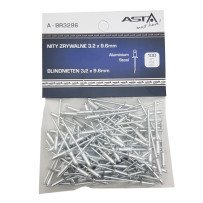 Rebite de alumínio 3,2 x 9,6 mm, pacote com 100 unidades