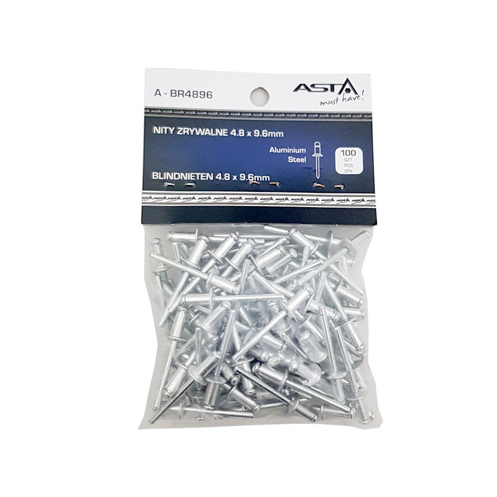 REMACHE ALUMINIO 4.8 X 9.6 MM 100 PCS REMACHE ALUMINIO 4.8 X 9.6 MM 100 PCS