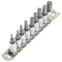 Juego puntas hexagonales 1/4 en pulgadas 9 piezas